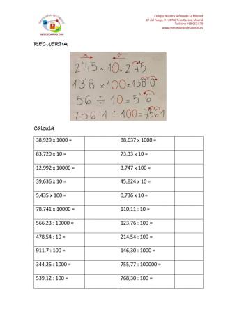 Unidad seguida de ceros