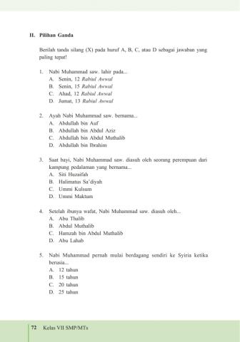 Latihan Bab Sejarah Nabi Muhammad di Mekah