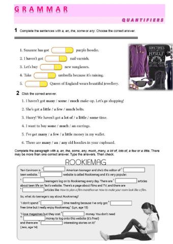 UNIT 1 - Grammar - Quantifiers