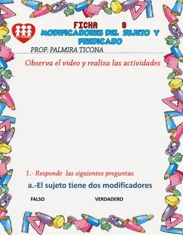 MODIFICADORES DEL SUJETO Y PREDICADO