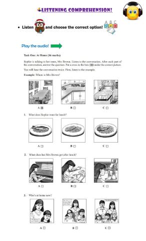 Listening comprehension practice.