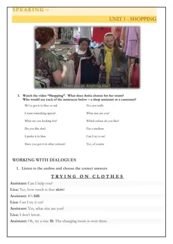 UNIT 1 Speaking practice