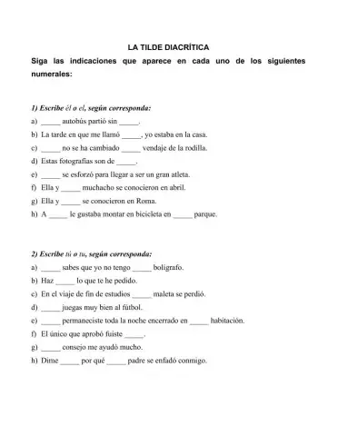 La tilde en monosílabos