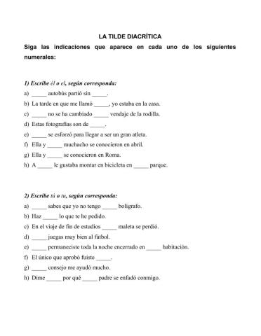 La tilde en monosílabos