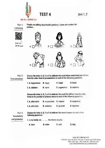 Lớp 10 - Kiểm tra 45 phút (test 4 luyện giải)