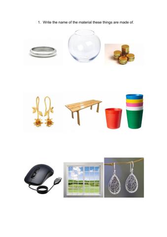 Objects and materials