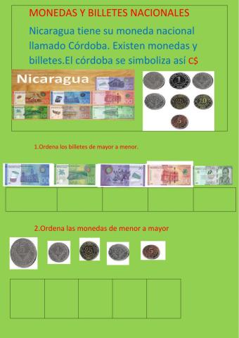 Monedas y billetes nicaraguense