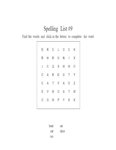 Spelling word search