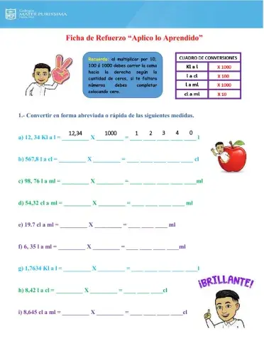 Ficha de refuerzo de conversiones de capacidad