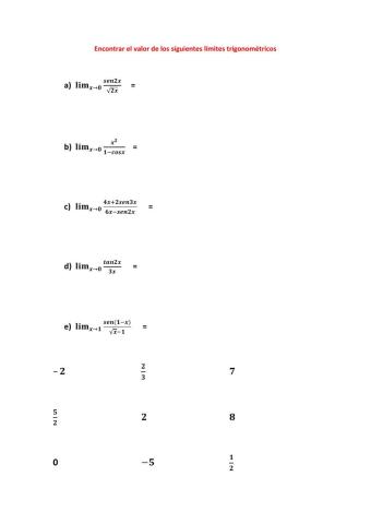 Limites trigonométricos