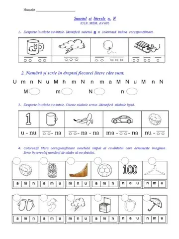 Sunetul și literele n,N