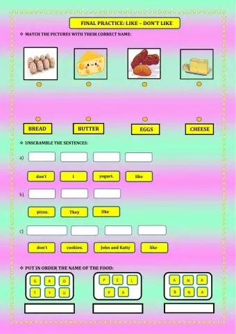 Practicing with like and don't like