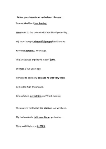 Past simple questions