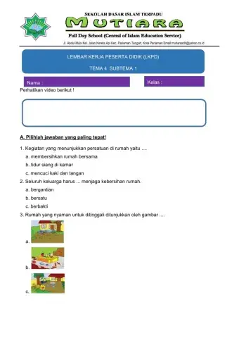 LKPD KELAS 2 TEMA 4 SUBTEMA 1