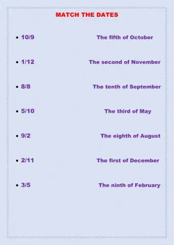 Match the dates