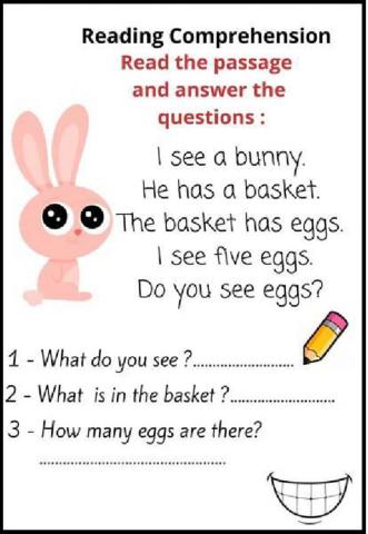 Reading comprehension elementary- Bunny