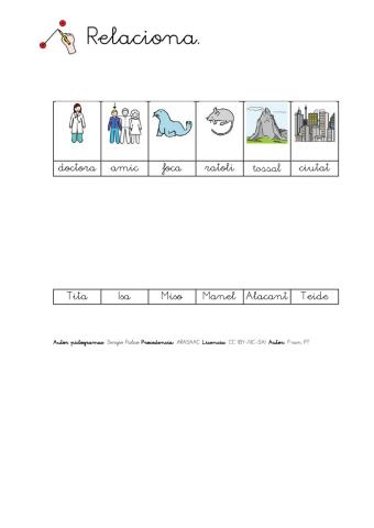Relacionar substantius comuns i propis. 2