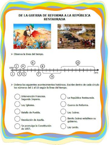 De la Guerra de Reforma a la República restaurada