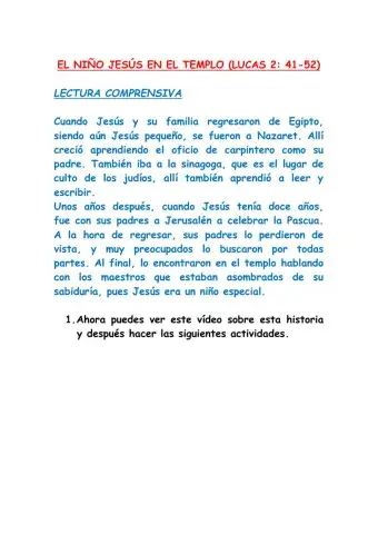 El Niño Jesús en el templo