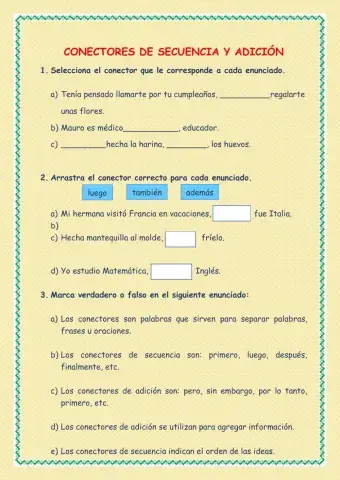 Conectores de secuencia y adición