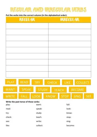 Past simple - regular and irregular verbs