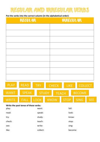 Past simple - regular and irregular verbs