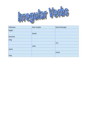 Irregular Verbs