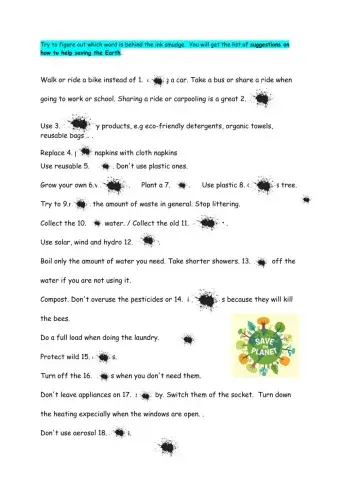 Save the Earth suggestions