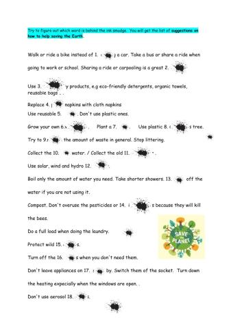 Save the Earth suggestions