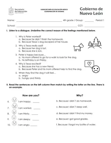 First Trimester Exam - 4th Grade