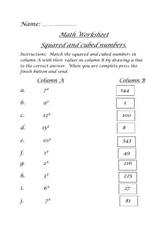 Square and Cube Numbers