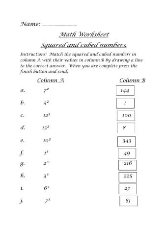 Square and Cube Numbers