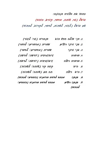 פועל- שם פועל