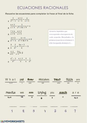 Ecuaciones racionales