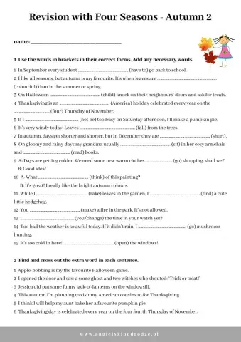 Egzamin ósmoklasisty - Revision with Four Seasons - Autumn