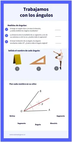 Los ángulos, bisectriz y mediatriz