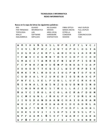 Redes Informáticas (Sopa de lestras)