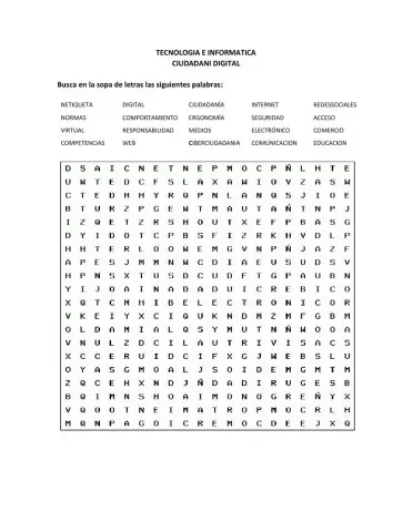 Ciberciudadania (Sopa de letras)