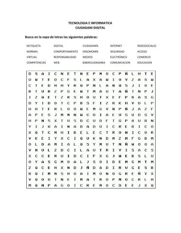 Ciberciudadania (Sopa de letras)