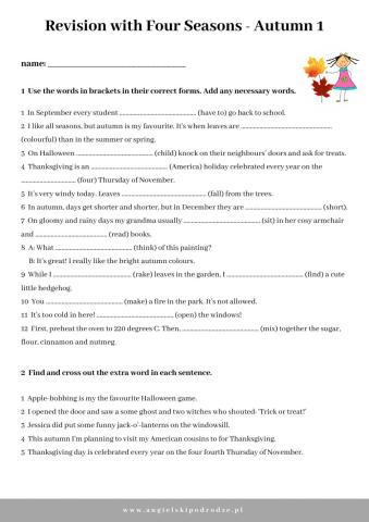 Egzamin ósmoklasisty - Revision with Four Seasons - Autumn