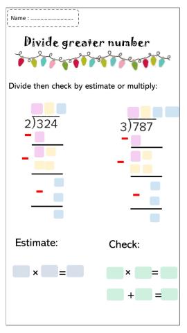 Divide greater numbers