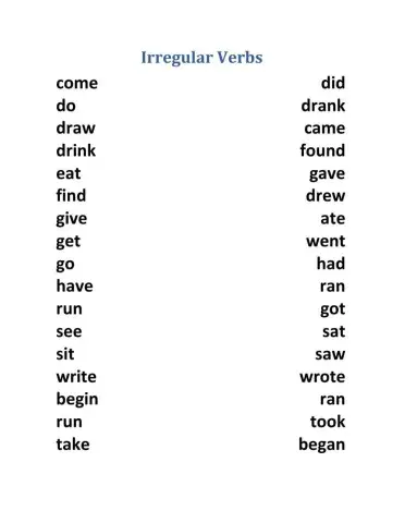 Irregular Verbs