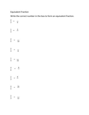 Equivalent Fractions