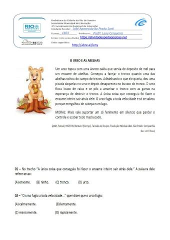 O ursinho e as abelhas