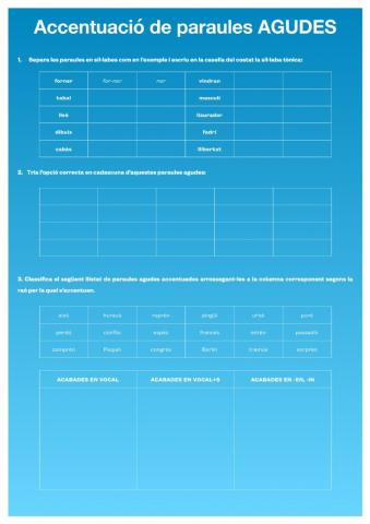 Accentuació paraules AGUDES