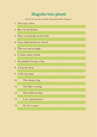 Singular into plural sentences