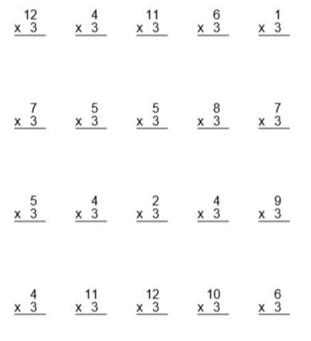 3s multiplication drill