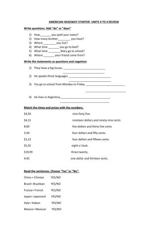 Ah starter units 4 to 6 review