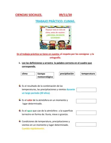 Trabajo Práctico: Climas de Argentina.