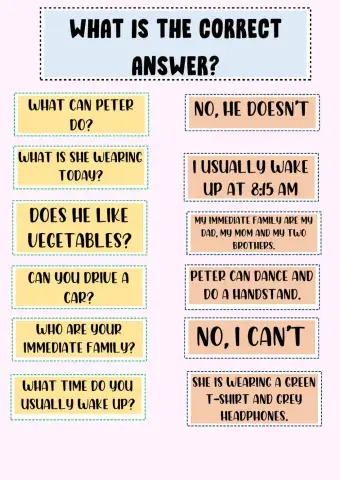 Match the Questions to the Answers